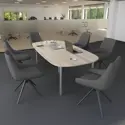 Core Pole Leg Barrel Shaped Meeting Table